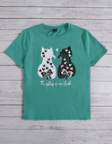 Cat print T-shirt