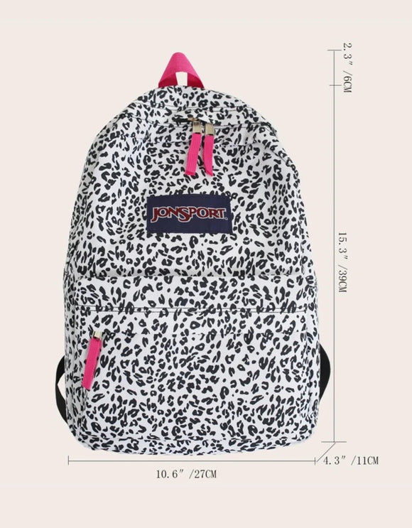 Leopard Print B/W Backpack