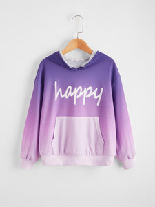 Girl’s drop shoulder Ombré Hoodie