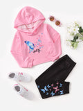 Butterfly print Hoodie with Pants