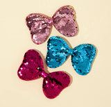 Sequin tie hair clips