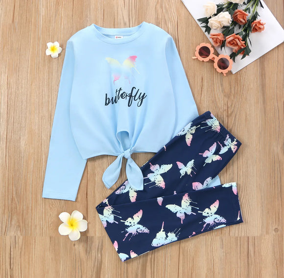 Butterfly top with leggings set