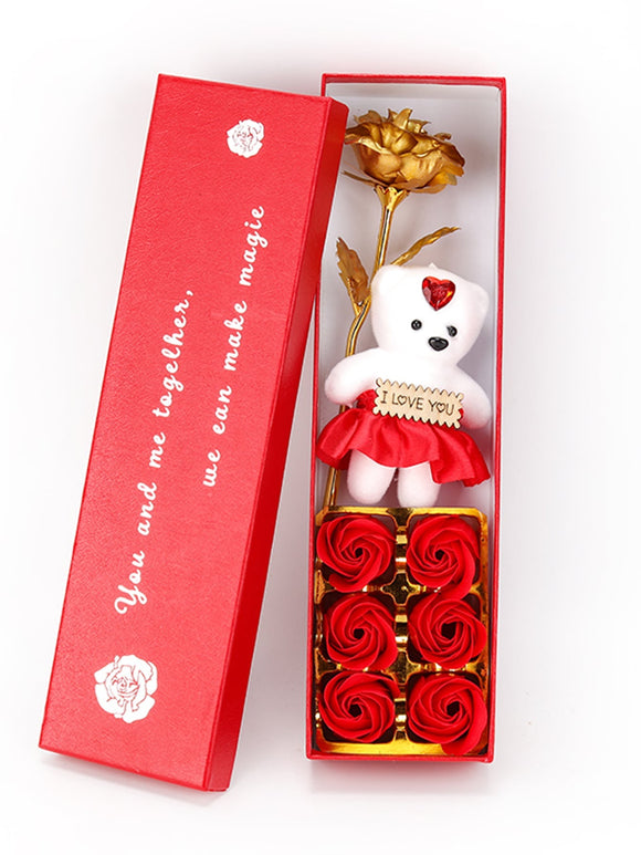 Teddy with Roses Gift box