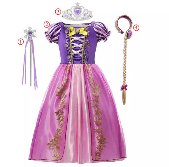 Rapunzal Costume Set - 4pcs